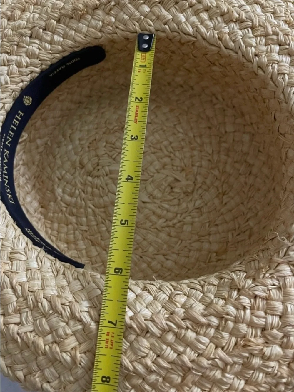 Helen Kaminski Natural Straw Sun Hat with Black Ribbon Tie - Picture 10 of 10